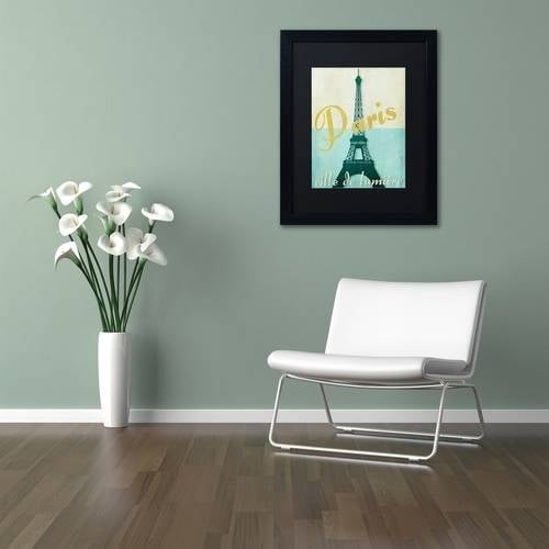 Trademark Fine Art "Paris City of Light" Canvas Art by Color Bakery Black Matte, Black Frame