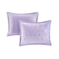 thumbnail image 4 of Ergode Metallic Printed Plush Comforter Set - Vibrant Purple with Silver Metallic Heart Print - OEKO-TEX Certified - Includes Shams and Decorative Pillow - Cozy and Stylish Bedroom Decor, 4 of 5