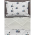 thumbnail image 3 of Boat Comforter & Sham Bedding Set, Rhythmic Motifs of Sailboats Nautical Theme on a Plain Backdrop Marine Lifestyle, 3 pcs Duvet Set Microfiber Filling Quilt, 5 Sizes, Multicolor, by Ambesonne, 3 of 4