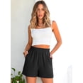 thumbnail image 4 of ANRABESS Shorts for Women,Dressy Casual Elastic High Waisted Shorts, Comfy Breathable Lightweight Short,Summer Shorts for Beach,Travel & Vacation Black Small, 4 of 10