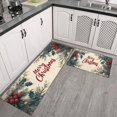 thumbnail image 3 of Set of 2 Christmas Kitchen Rugs Welcome Christmas Snowflake Kitchen Runner Non Skid Kitchen Floor Matfor Farmhouse Door (47x17+30x17 inches), 3 of 7