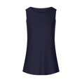 thumbnail image 7 of ZQGJB Ribbed Knitted Tank Tops for Women Casual Summer Sleeveless Round Neck Cami Workout Tees Shirt Loose Flowy Comfy Tunic Blouse Navy M, 7 of 7