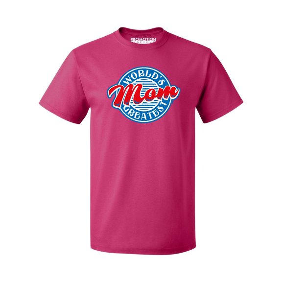 P&B World's Greatest Mom Funny Men's T-shirt, Cyber Pink, 3XL