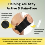 BraceUP Wrist Brace for Carpal Tunnel Relief – Right Hand Stabilizer with Metal Splint(S/M, Left Hand)