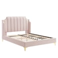 thumbnail image 3 of Modway Daniella Performance Velvet Queen Platform Bed in Pink, 3 of 9