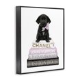 thumbnail image 2 of Stupell Industries Glam Puppy with Bow Bookstack Black Framed Giclee Art, 24 x 30, by Amanda Greenwood, 2 of 7