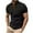 Black, variant on WREESH Men's Patchwork Henley Shirt Casual Short Sleeve Top with Stand Collar & for Exploration