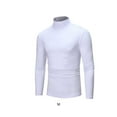 thumbnail image 3 of Qarigey Ropa interior térmica para hombre, Tops de cuello alto, jersey de manga larga, , cómodo, para invierno, para el hogar, la oficina y Camisetas Blanco, 3 of 6