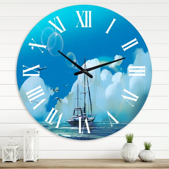 Designart 1 in Coastal Wall Clock