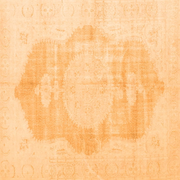 Ahgly Company Indoor Square Persian Orange Traditional Area Rugs, 6' Square