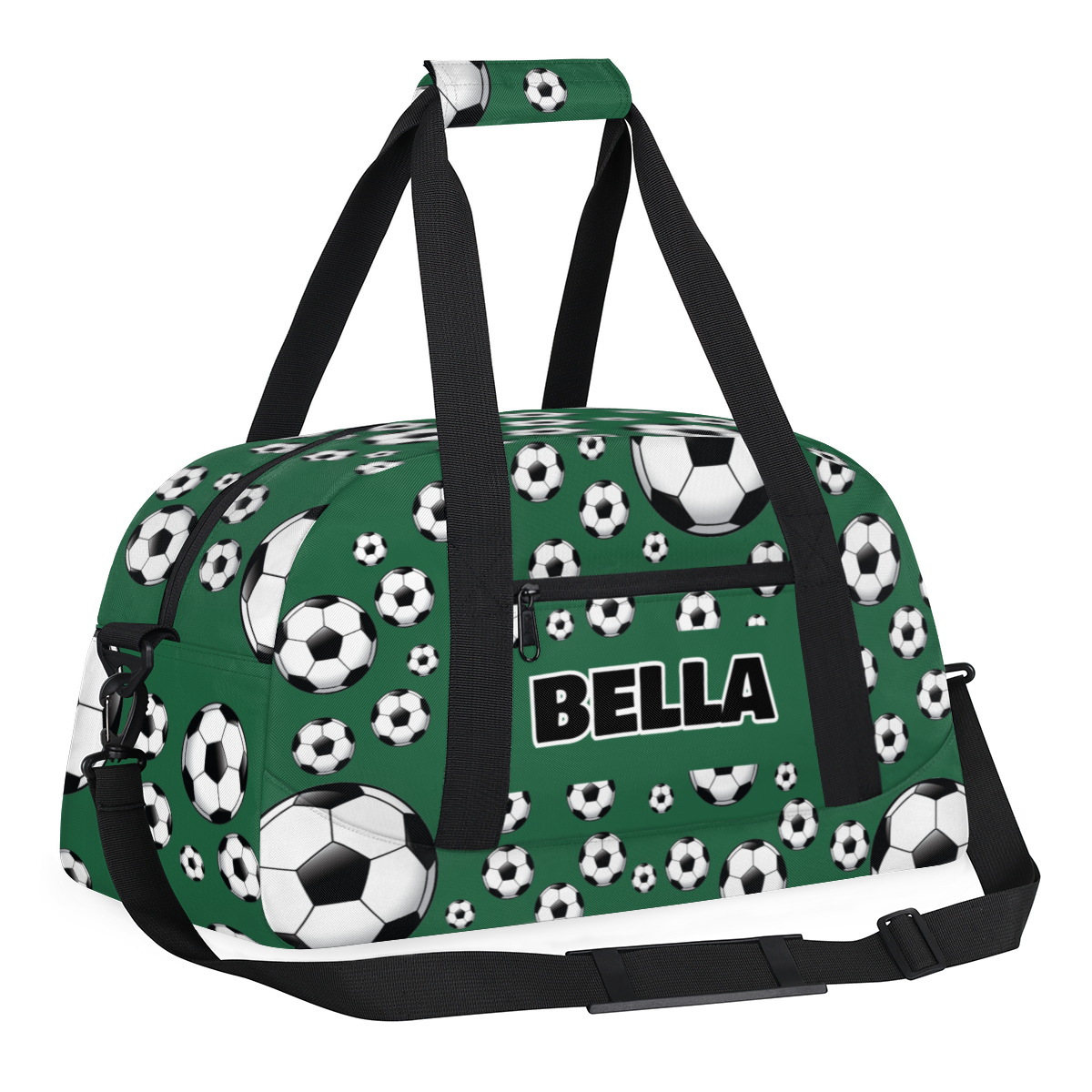 Herdesigns Personalized Soccer Gym Bag Sport Duffel Bag With Name, Custom Sport Bags Weekender Overnight Bags Carry On Weekender Bag Travel Bags, Dark Green