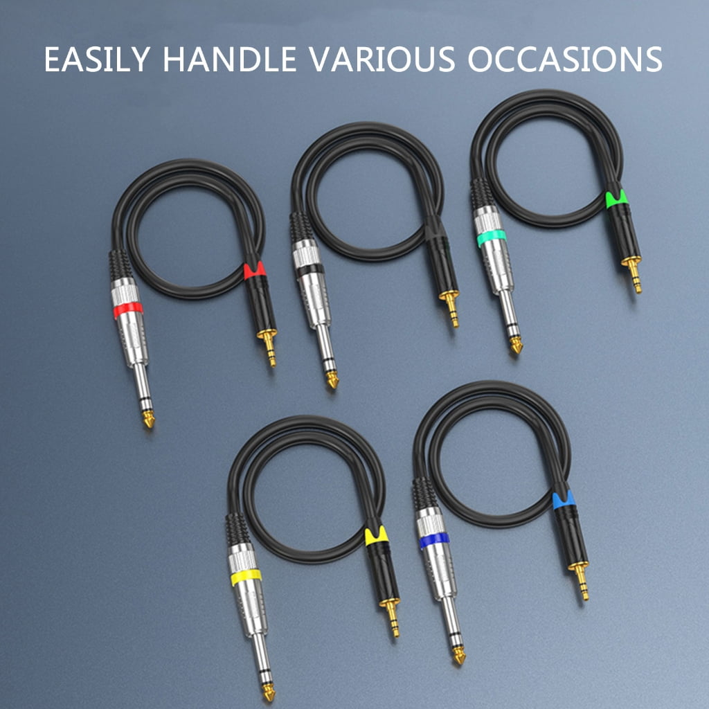 Drrntien Professional 3.5mm to 6.35mm(6.5) TRS Stereo Aux Cable 1/8 to 1/4 Cord for Mixing Consoles Amplifiers Guitars