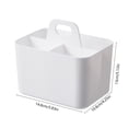thumbnail image 2 of JWZZYD Multiuse Caddy Organizer with Handle, Portable Divided Plastic Tote Bin, Stationary Pen Marker Crayons Supplies Storage - Bathroom, Classroom, Office, Desk Holder(White), 2 of 6