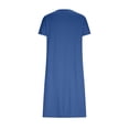 thumbnail image 5 of Plus Size Summer Dresses Solid-Color Short-Sleeve V-Neck Lace-Panel Dress Lightweight Non-Restrictive Travel Outfits, 5 of 8