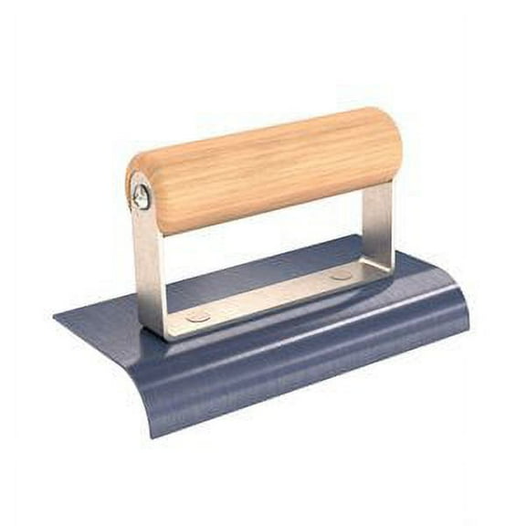 Bon 22-879 Edger - Blue Steel 6-inch X 3-inch - 3/4-inch Radius 7/8-inch Lip Wood Handle
