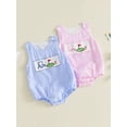 thumbnail image 3 of BemeyourBBs Newborn Baby Girl Boy Clothes Golf Outfit Summer Bubble Romper Infant Sleeveless O Neck Golf Court Cart Embroidery Tank Bodysuit Playsuit One Piece, 3 of 9