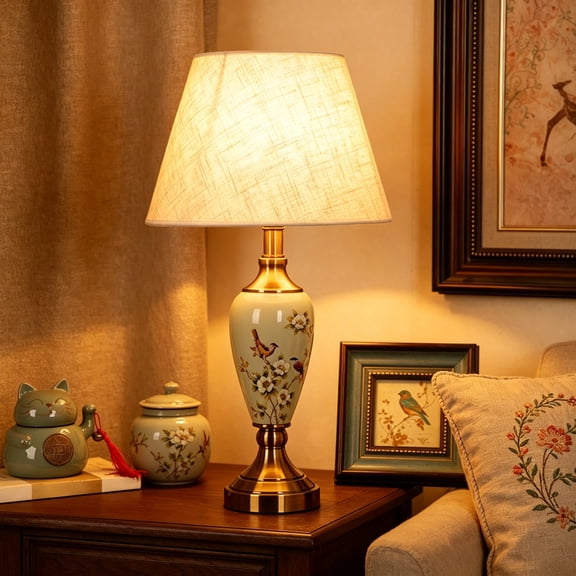22" Traditional Ceramic Table Lamp for Living Room Bedroom