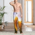 thumbnail image 2 of Daiia butterflies flying near sunflower in field Pattern Men's Sleep Pant with Pockets and Drawstring,Pajama Pants-XX-Large, 2 of 6
