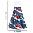 thumbnail image 2 of Haosy 2 Pack Kitchen Wash Cloths with Hanging Loops Absorbent Absorbent Quick Drying Hand Towels, Snowman Snowflake Star, 2 of 7