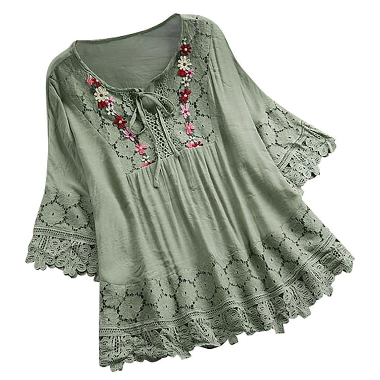 Plus Size Tops for Women 3/4 Sleeve Shirt Patchwork,Womens Plus Size Tops for Women 3/4 Sleeve Shirt Patchwork,Womens