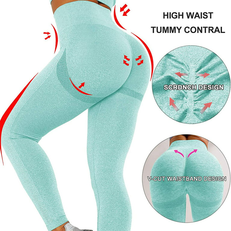 Ilfioreemio Women Scrunch Butt Lifting Seamless Leggings Booty High Waisted Push  Up Fitness Workout Yoga Pants 