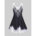 thumbnail image 1 of Vestido Talla Extra Borde Cruzado Estampado Rosegal  Vestidos casuales de talla grande, 1 of 5