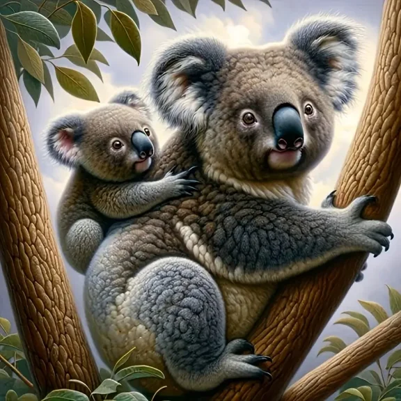 Diamond Painting Kits for Adults Koala and Baby Full Drill DIY Diamond Art for Adults Beginners Picture Art Crystal Painting for Home Wall Decor Gift