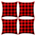 thumbnail image 1 of fastboy 4PCS 18*18IN Red Black Pillowcase Christmas Pillowcases Multipurpose Comfortable Soft Sofa Decoration, 1 of 1