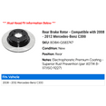 thumbnail image 2 of Rear Brake Rotor - Compatible with 2008 - 2012 Mercedes-Benz C300 2009 2010 2011, 2 of 2