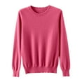 thumbnail image 4 of Womens Sweaters Womens Fall Tops Elegant Lace Crewneck Pullover Sweater Long Sleeve Knitted Top for Autumn Winter Casual Tunic Blouse Soft Comfortable Daily Wear, 4 of 4