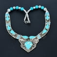 thumbnail image 2 of Turquoise Handmade 925 Sterling Silver Bohemian Tibetan Nepali Necklace 18" VJ30, 2 of 5