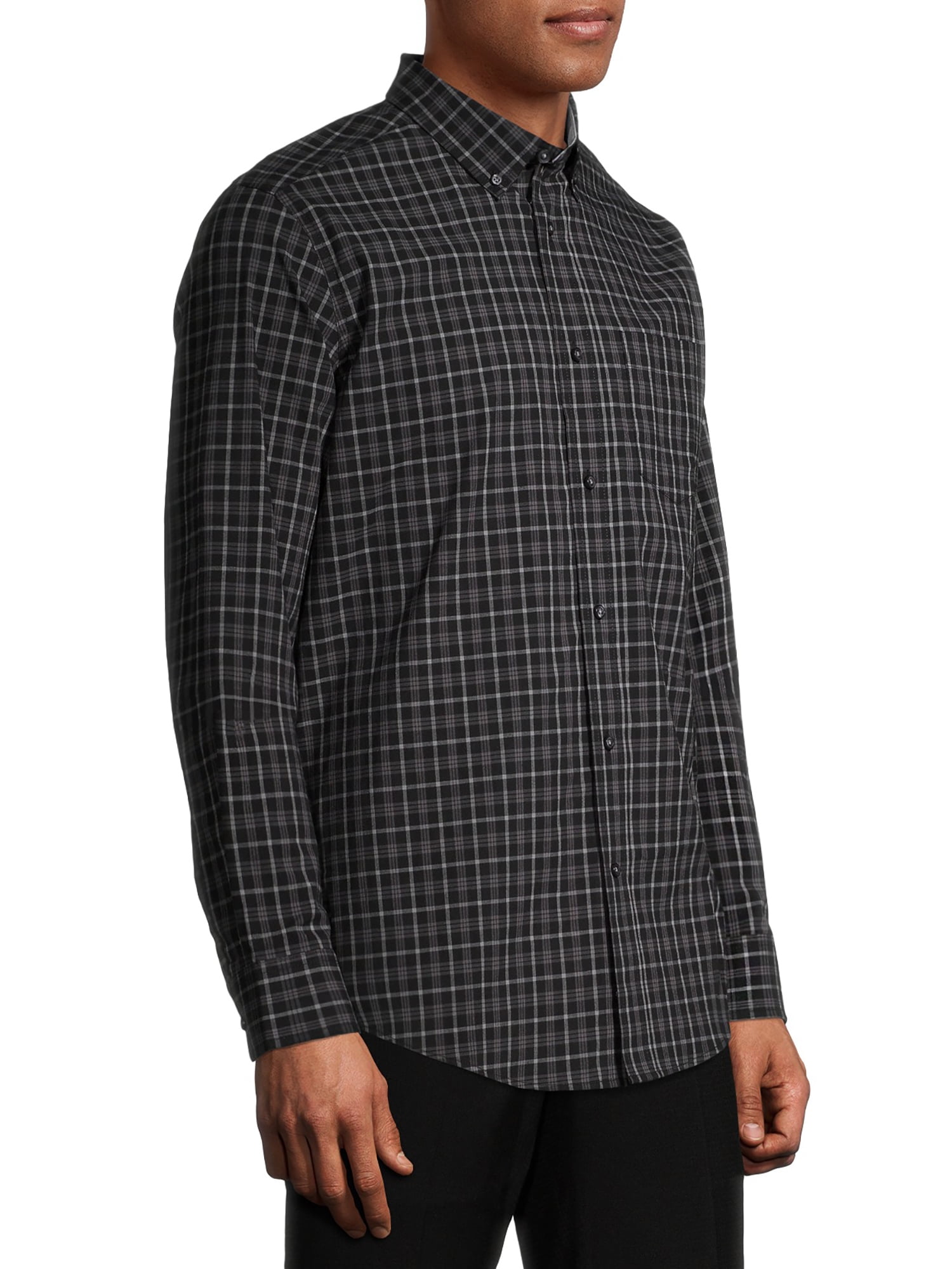 George Men's and Big Men's Long Sleeve Stretch Poplin Shirt, Sizes up to 5XLT