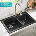 thumbnail image 3 of KRAUS Forteza 33” Drop In / Undermount 60/40 Double Bowl Granite Kitchen Sink in Black, 3 of 8