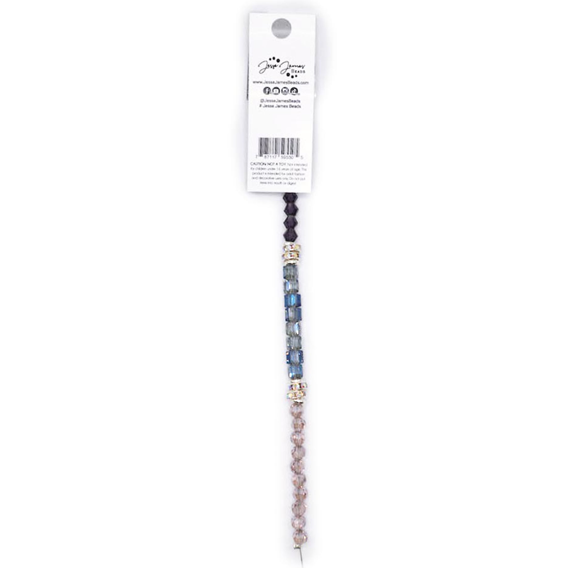 Jesse James Glass Strand Trio Beads – Purple, 1 Piece, Multi-Purpose for Teens and Adults