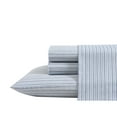 thumbnail image 2 of Eddie Bauer Ticking Stripe Navy Cotton Percale King Sheet Set, 2 of 8