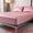 39.0"x74.8" Pink, variant on Unique Bargains Fitted Polyester Satin Strip Bed Sheets Wear Resistant 39.0"x74.8" Black