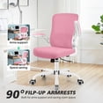 thumbnail image 4 of COOLHUT Ergonomic Office Chair, Home Office Desk Chair, Comfort Mesh Task Chair with Adjustable Lumbar Support and Flip up Arms, Pink, 4 of 16