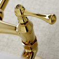 thumbnail image 2 of Kingston Brass KS314PB 4 Inch -8 Inch Adjustable Center Wall Mount Kitchen Faucet - Polished Brass, 2 of 6