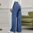 thumbnail image 6 of Wutalume High Waisted Jeans for Women Vintage Washed Straight Leg, Versatile Denim Pants for Casual Chic & Everyday Outfits,Dark Blue 2XL, 6 of 7