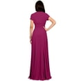 thumbnail image 5 of KOH KOH Long V-Neck Flowy Cap Short Sleeve V-Neck Bridesmaid Wedding Guest Party Formal Summer Sundress Tall Gown Maxi Dress Dresses For Women Fuchsia Magenta Pink Medium US 8-10 NT074, 5 of 6