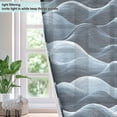 thumbnail image 4 of 2 Panels Set Blackout Curtains Thermal Insulated Sun Protection Room Darkening Drapes for Bedroom Navy Blue Waves, 4 of 7