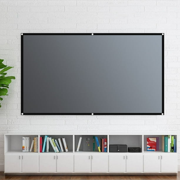Pantalla de proyección de cortina metálica de 60 pulgadas, lavable, 16:9, plegable, portátil, para cine en casa, exterior e interior.