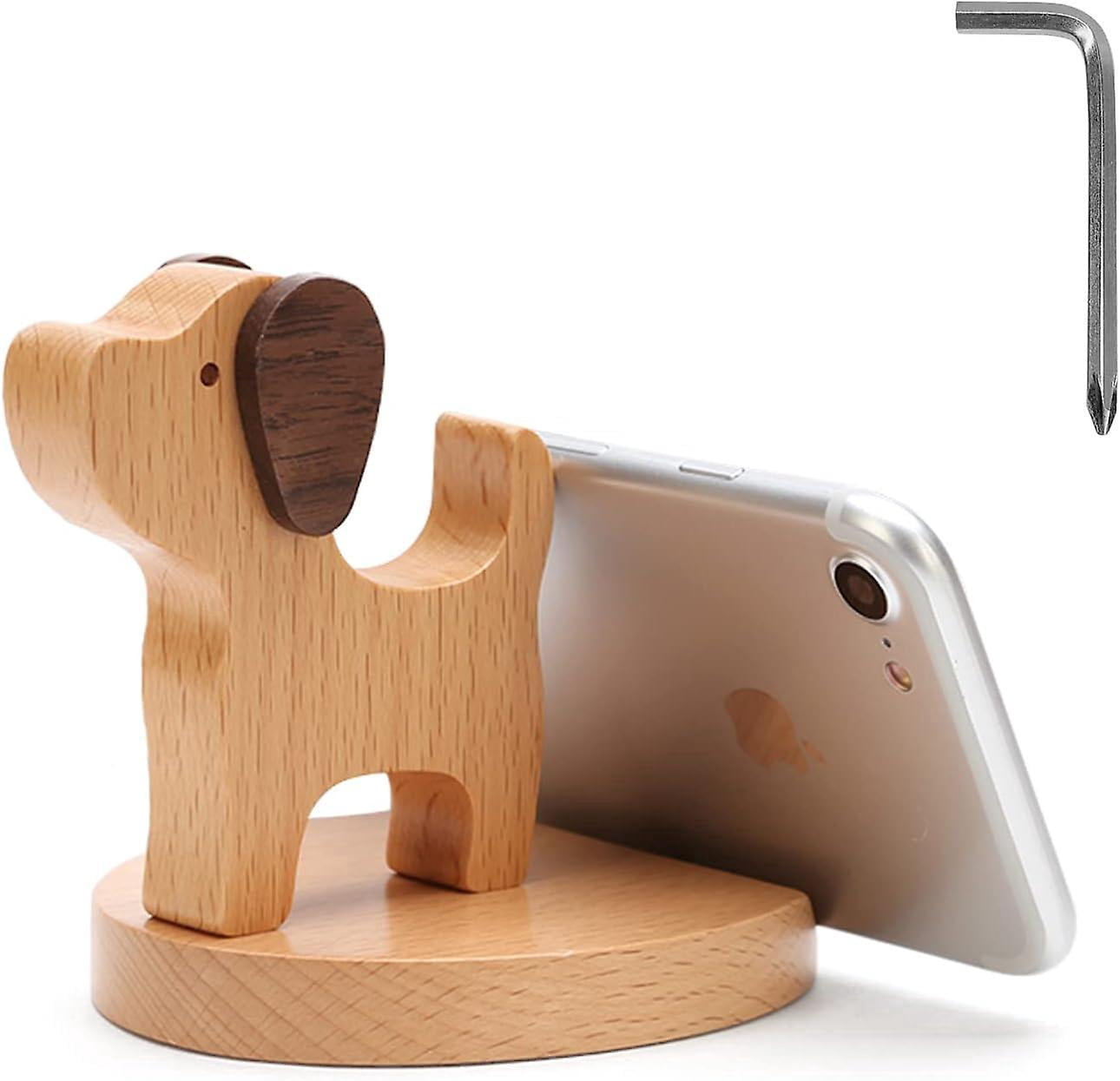 Lishi Wooden Universal Desk Cell Phone Holder - Creative Smartphone, iPhone, iPad, Tablet, and PC Stand