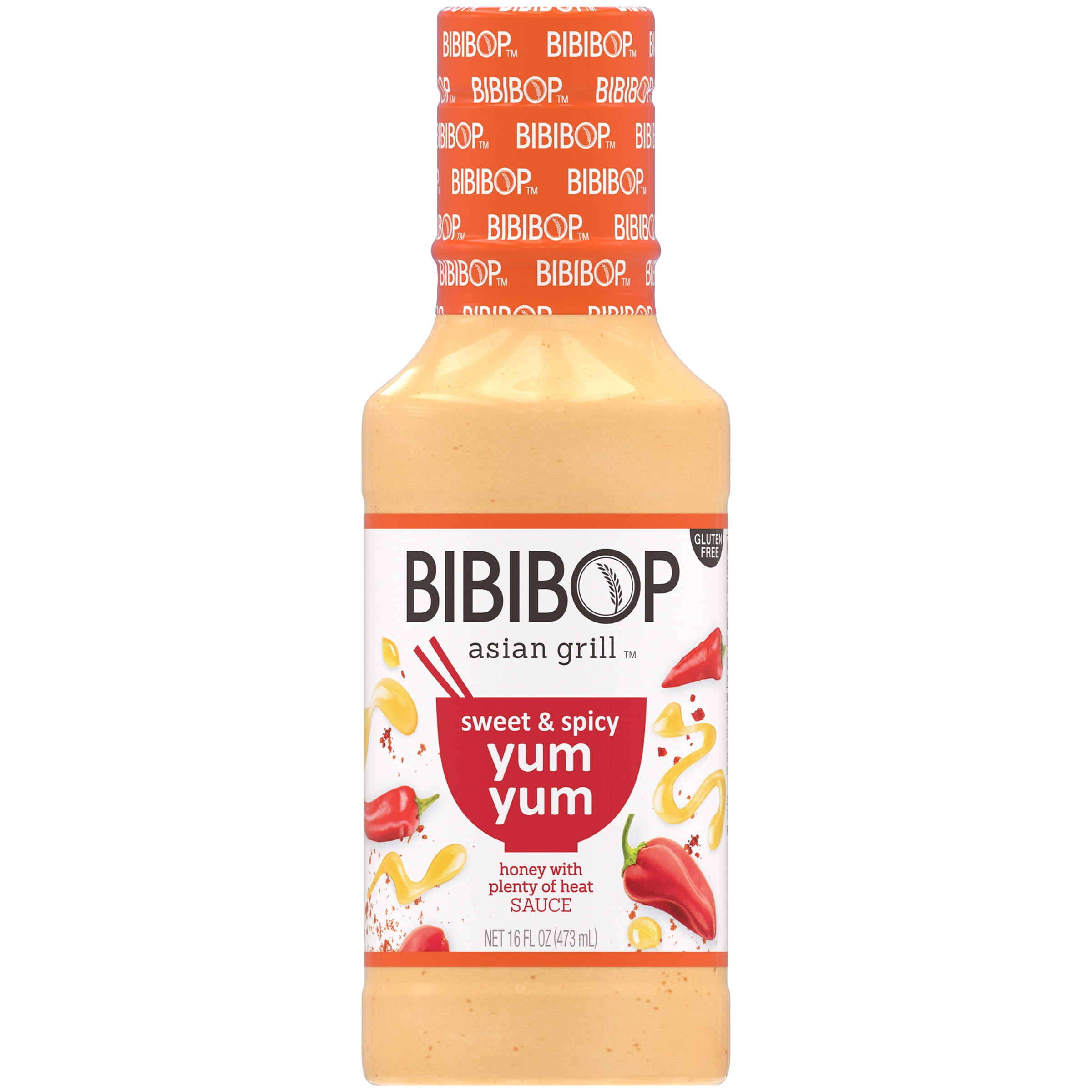 (3 pack) Bibibop Asian Grill Sweet & Spicy Yum Yum Sauce, 16 fl oz Bottle