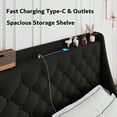 thumbnail image 5 of Virans Full Bed Frame with 4 Storage Drawers, Upholstered Platform Bed Frame with Type-C & USB Ports, Wingback Storage Headboard,Black, 5 of 8