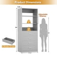 thumbnail image 5 of Homieasy 21.3 Inch Freestanding Closet System with 4 Wood Drawers and 3 Shelves for Walk-in Closet, Bedroom, Gray, 5 of 10