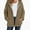 Brown, variant on Womens Plus Size Fleece Hooded Jacket Zip Up Textured Fall Winter Casual Coat with Pockets Blue Size 3XL