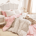 thumbnail image 4 of XFUTCVUT - Floral Comforter Set  Coquette Cottagecore Aesthetic Cute Flower Pattern for Women Teen Girls  Soft Lightweight Dorm Bedding  3 Piece  Pink  Queen Size, 4 of 7