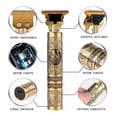 thumbnail image 2 of Rasuradora De Cabello Cortadora Trimmer Vintage Yyt-010 Craneo Recargable USB Profesional Para Hombre Alta Potencia 7000 RPM 2 Horas Del Uso Perfiladora Impermeable Menos Ruido Dorado, 2 of 7