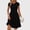 Z01#Black, variant on Spring Dresses for Women Loose Solid Color Flared Short Sleeve Dress Causal Round Neck Ruffle Pleated Midi Dress Summer V Neck Clothes